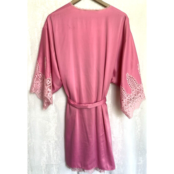 Vintage Victoria's Secret Lace Satin Penquoir Robe Cami Slip Dress Size S Set - Picture 3 of 16